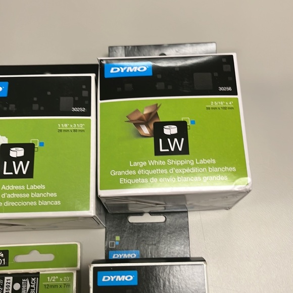DYMO bundle of white folder label, 2 ink cassettes, 3 address label packages NEW - Picture 5 of 6